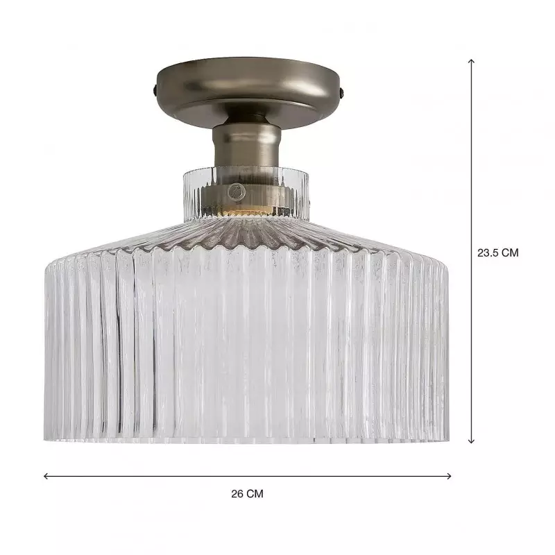 Dimension reference for Khaos ribbed glass ceiling light