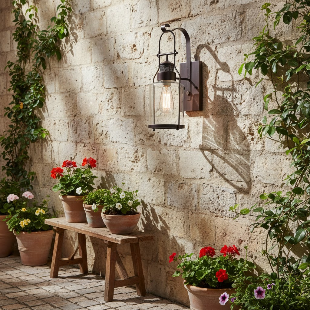 Durable iron frame detail of Ciren wall sconce