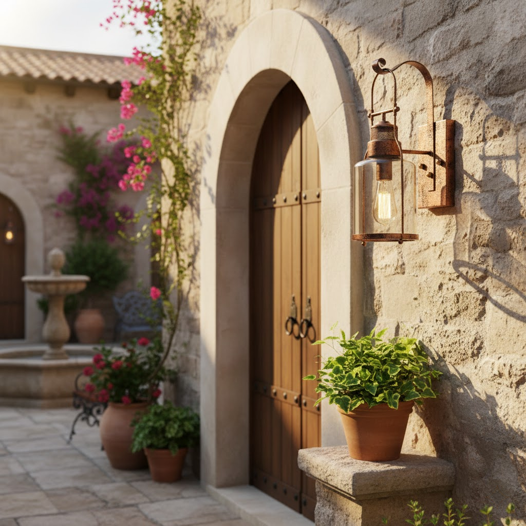 Ciren wall sconce exterior detail scene
