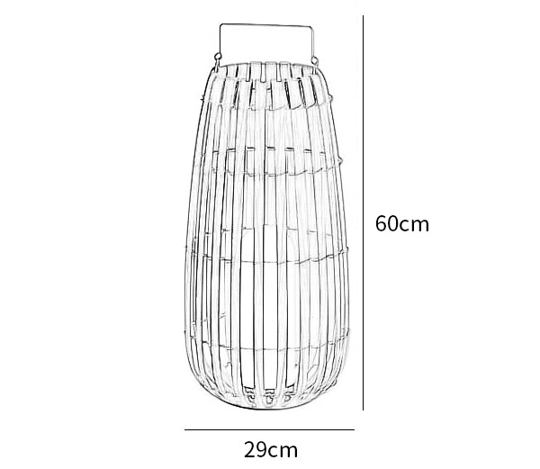 Garten-Rattan-Stehlampe