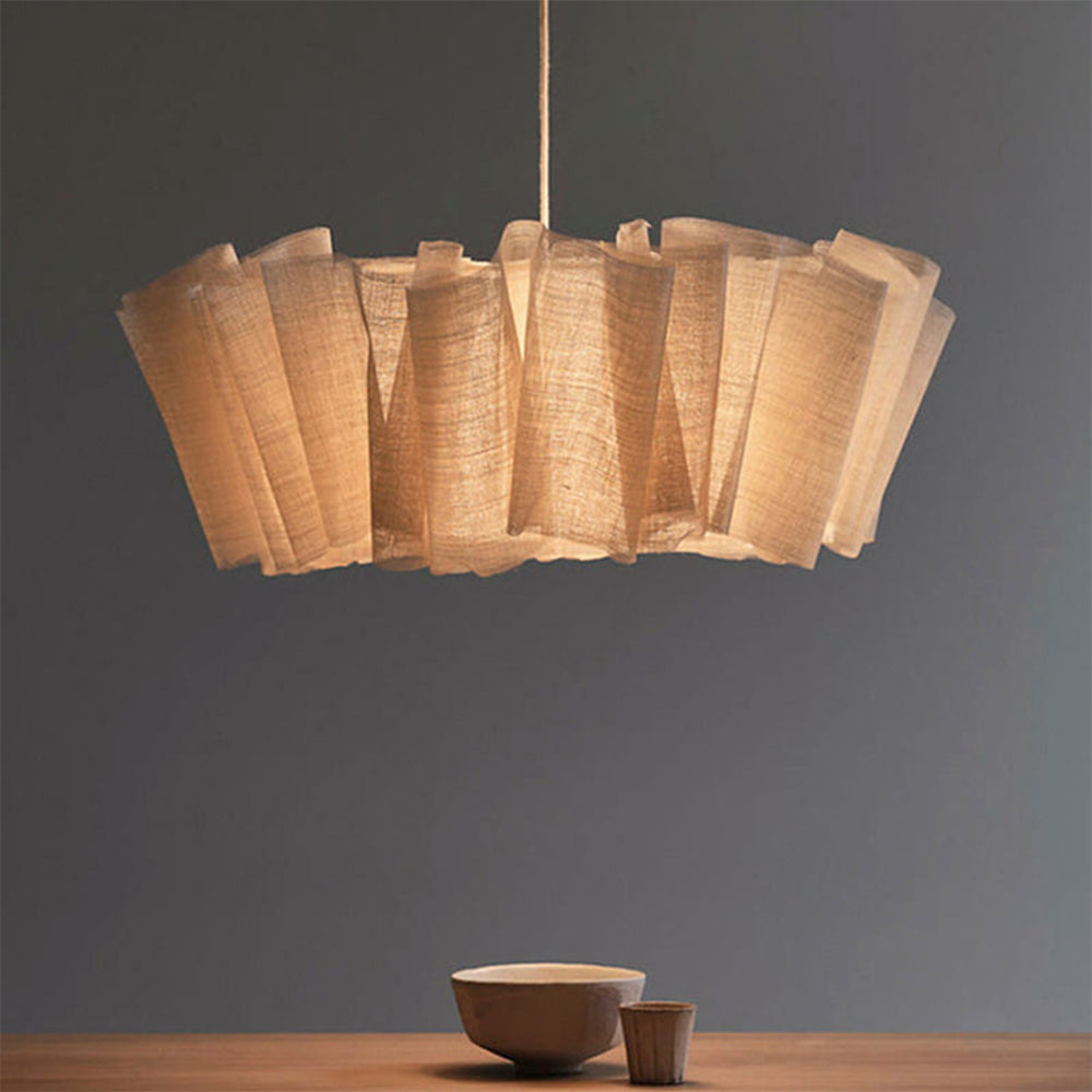 Nordic Linen Pleated Pendant Light Lampshade