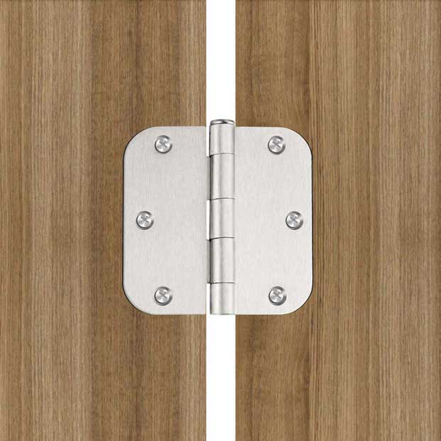 Charnières de porte intérieures en nickel brossé de 3,5 pouces
