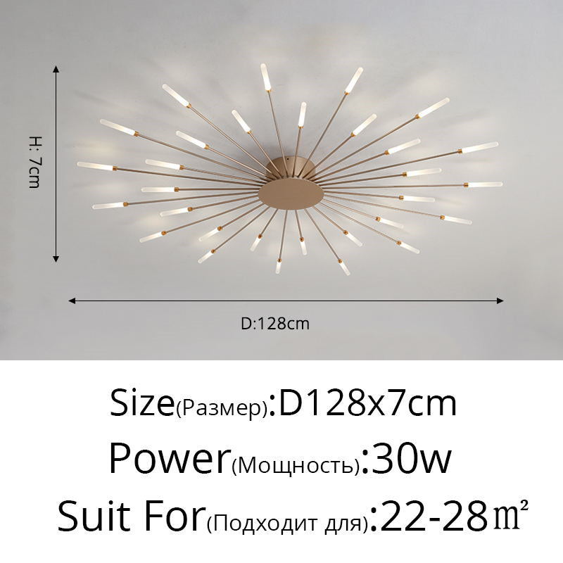 Lampadario moderno a forma di fuoco d'artificio, semi-incasso, con LED Magic Wand