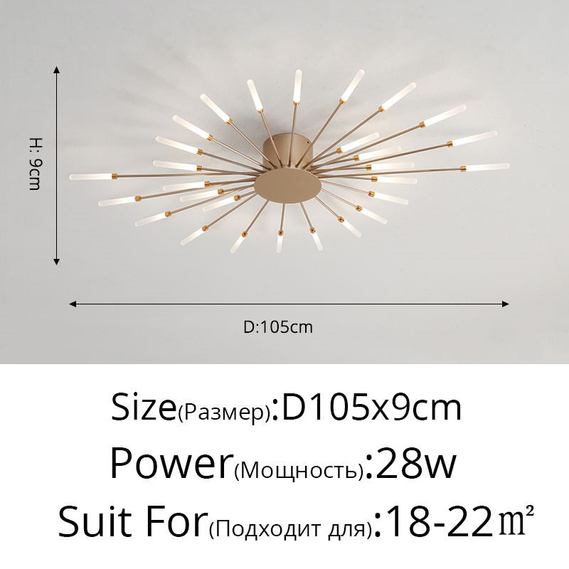 Lampadario moderno a forma di fuoco d'artificio, semi-incasso, con LED Magic Wand