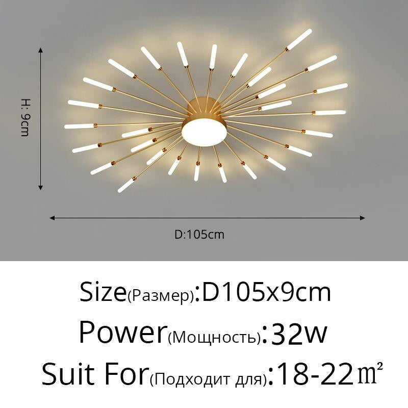 Lampadario moderno a forma di fuoco d'artificio, semi-incasso, con LED Magic Wand