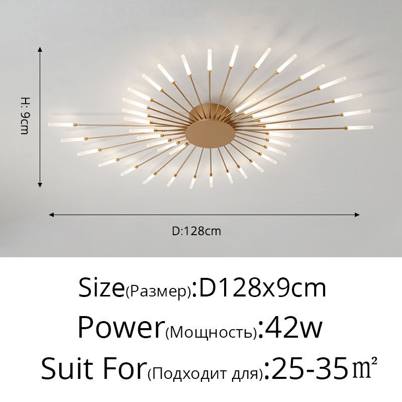 Lampadario moderno a forma di fuoco d'artificio, semi-incasso, con LED Magic Wand