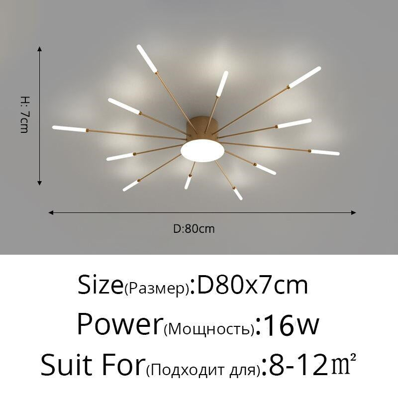 Lampadario moderno a forma di fuoco d'artificio, semi-incasso, con LED Magic Wand