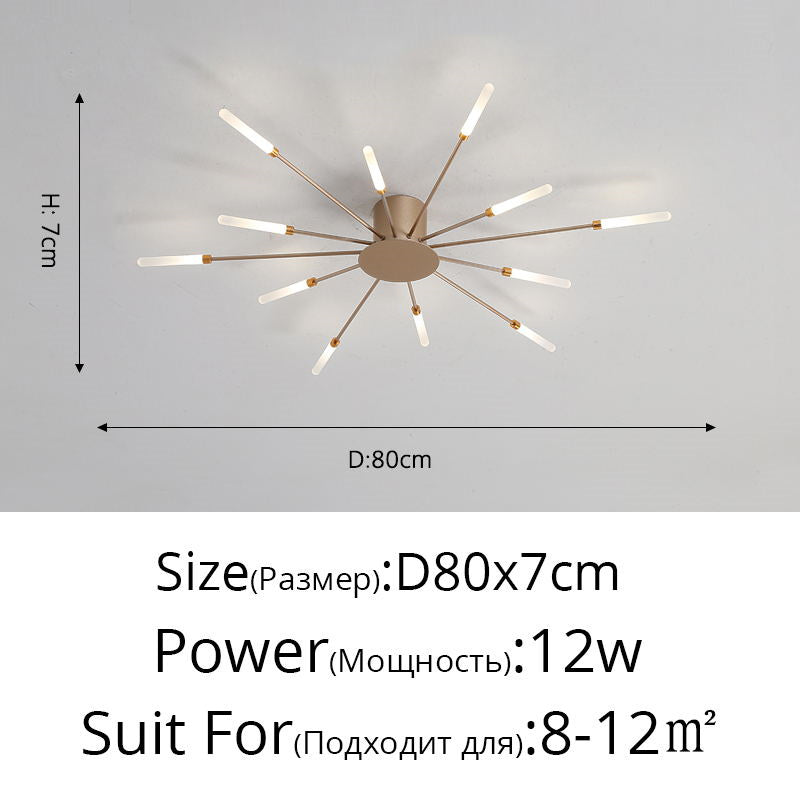 Lampadario moderno a forma di fuoco d'artificio, semi-incasso, con LED Magic Wand