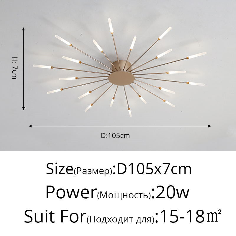 Lampadario moderno a forma di fuoco d'artificio, semi-incasso, con LED Magic Wand