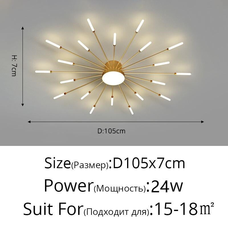 Lampadario moderno a forma di fuoco d'artificio, semi-incasso, con LED Magic Wand