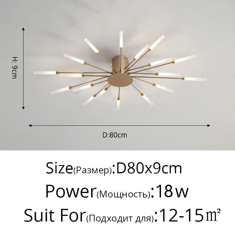 Lampadario moderno a forma di fuoco d'artificio, semi-incasso, con LED Magic Wand