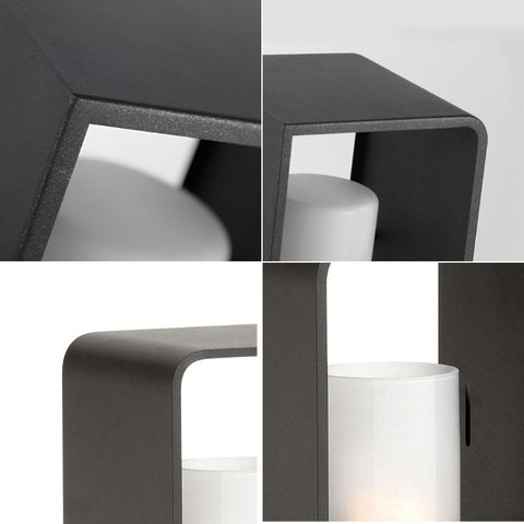 Luces solares modernas impermeables negras con marco rectangular Dazuma