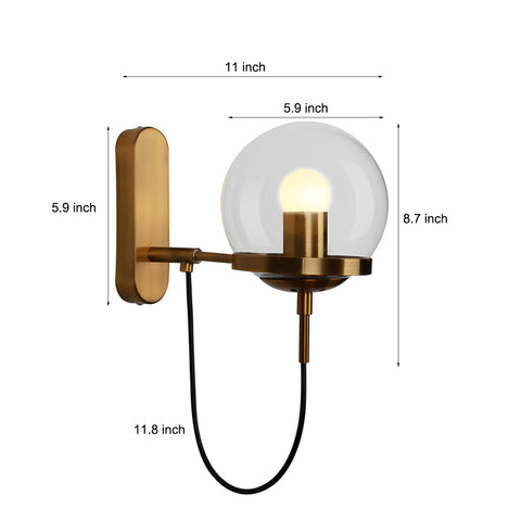 Ball LED Industrial Style Wall Sconce Wall Lighting - Dazuma