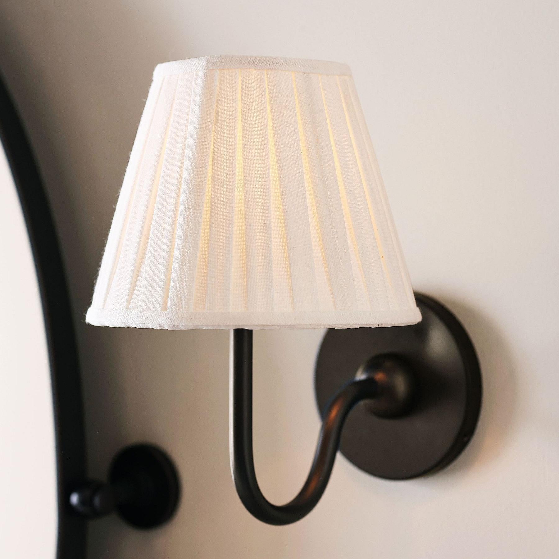 Sasha Vintage Pleated Fabric Linen Wall Sconce