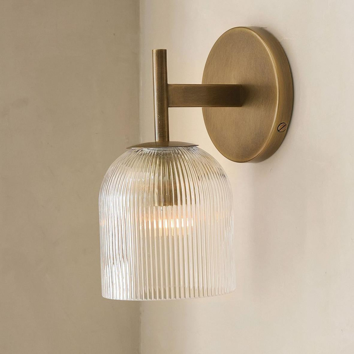 Gracia Farmhouse Ribbed Glass Wall Lamp