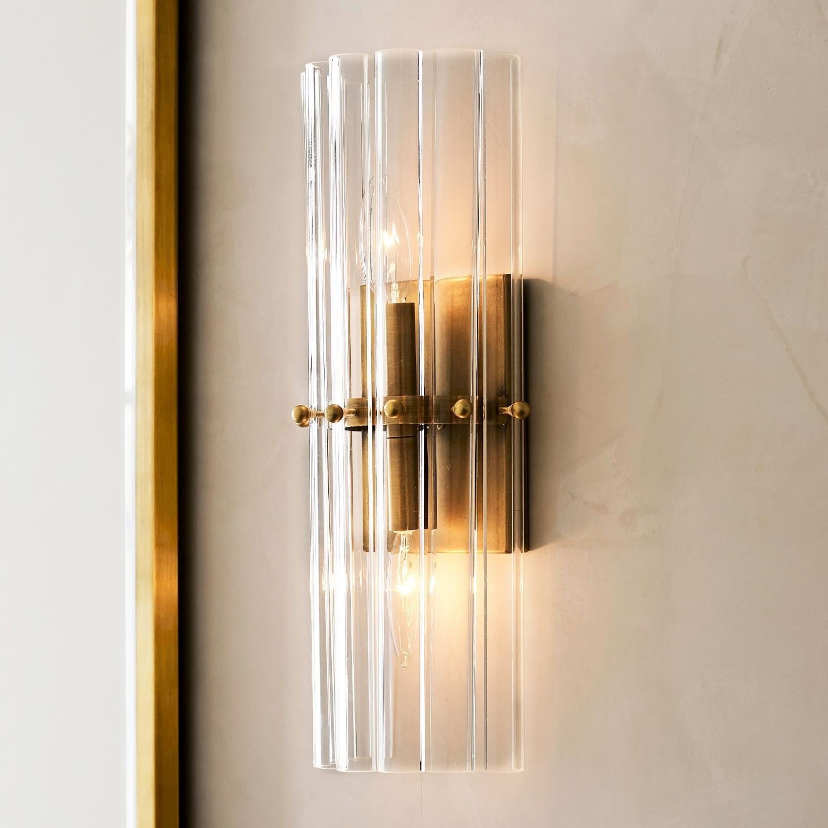 Vintage Luxury Ribbed Crystal Wall Lamp