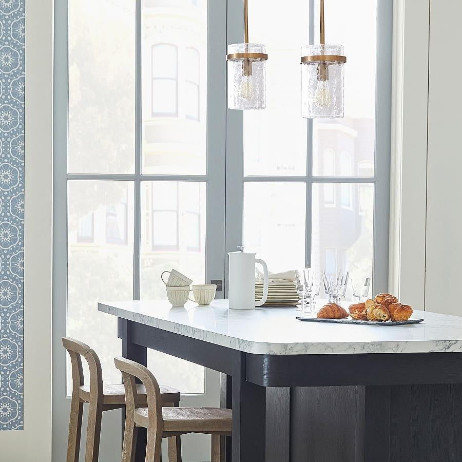 Alaric Modern Hammered Glass Cylinder Pendant Light