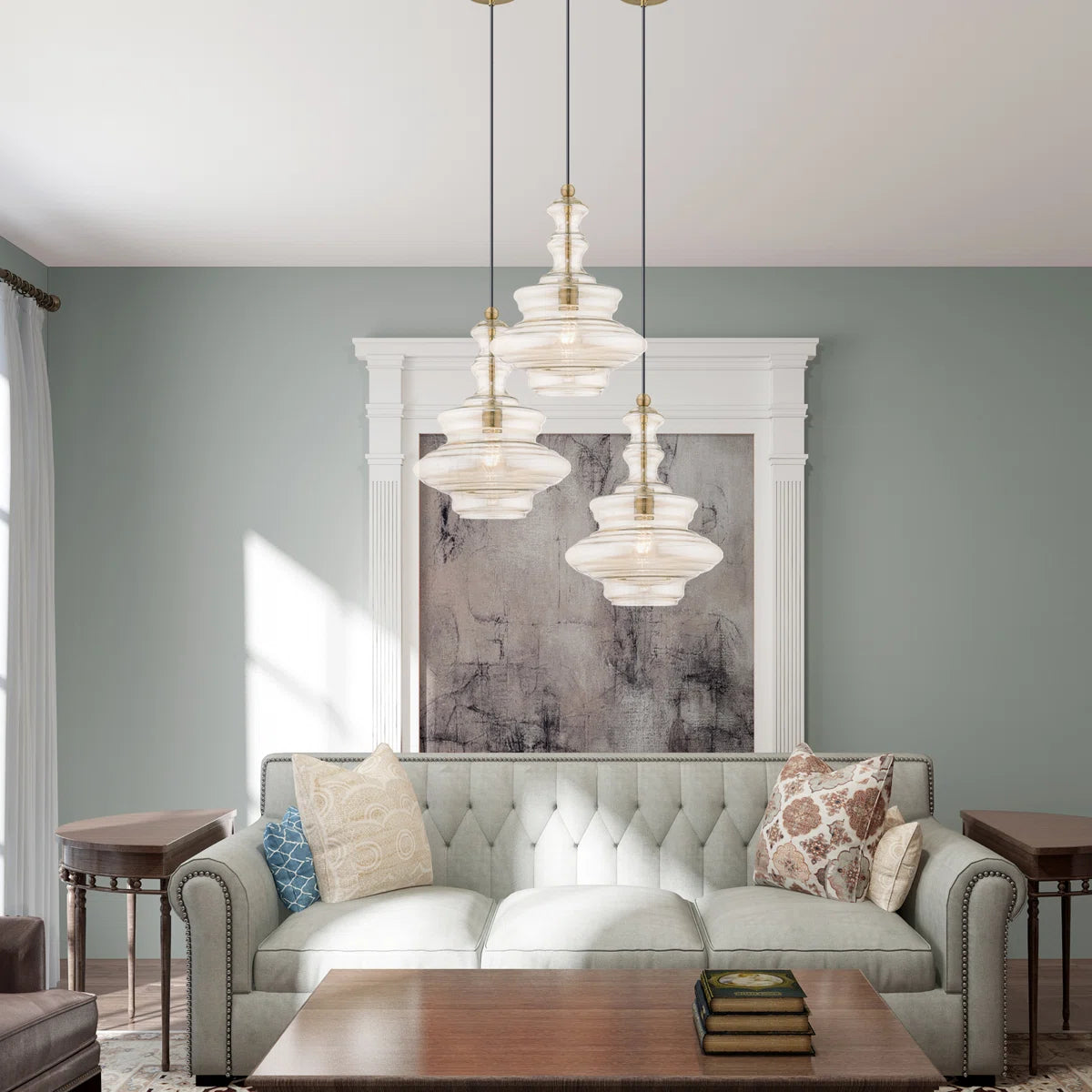 Taran Industrial Art Geometric Glass Pendant Light