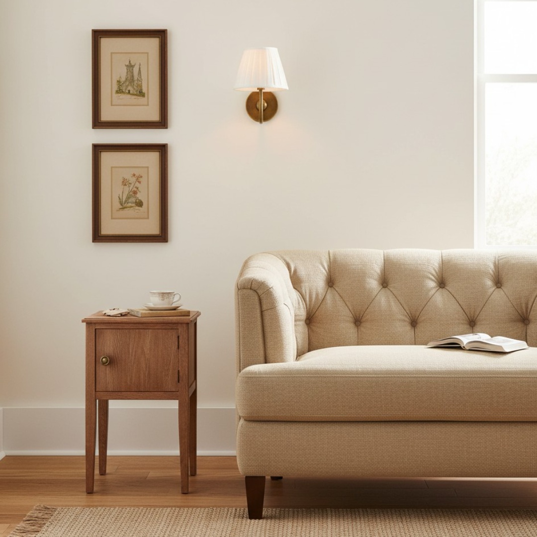 Sasha Vintage Pleated Fabric Linen Wall Sconce