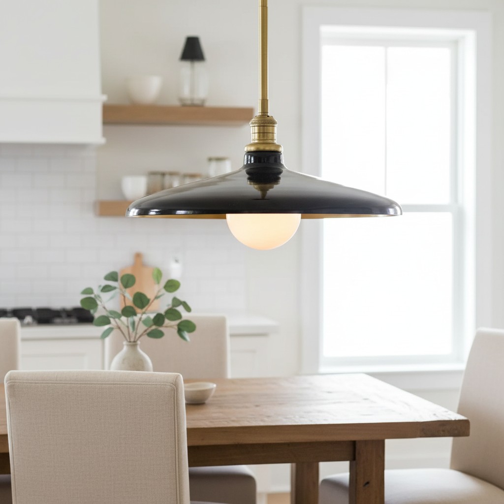 Alden Modern Farmhouse Metal Disc Pendant Light