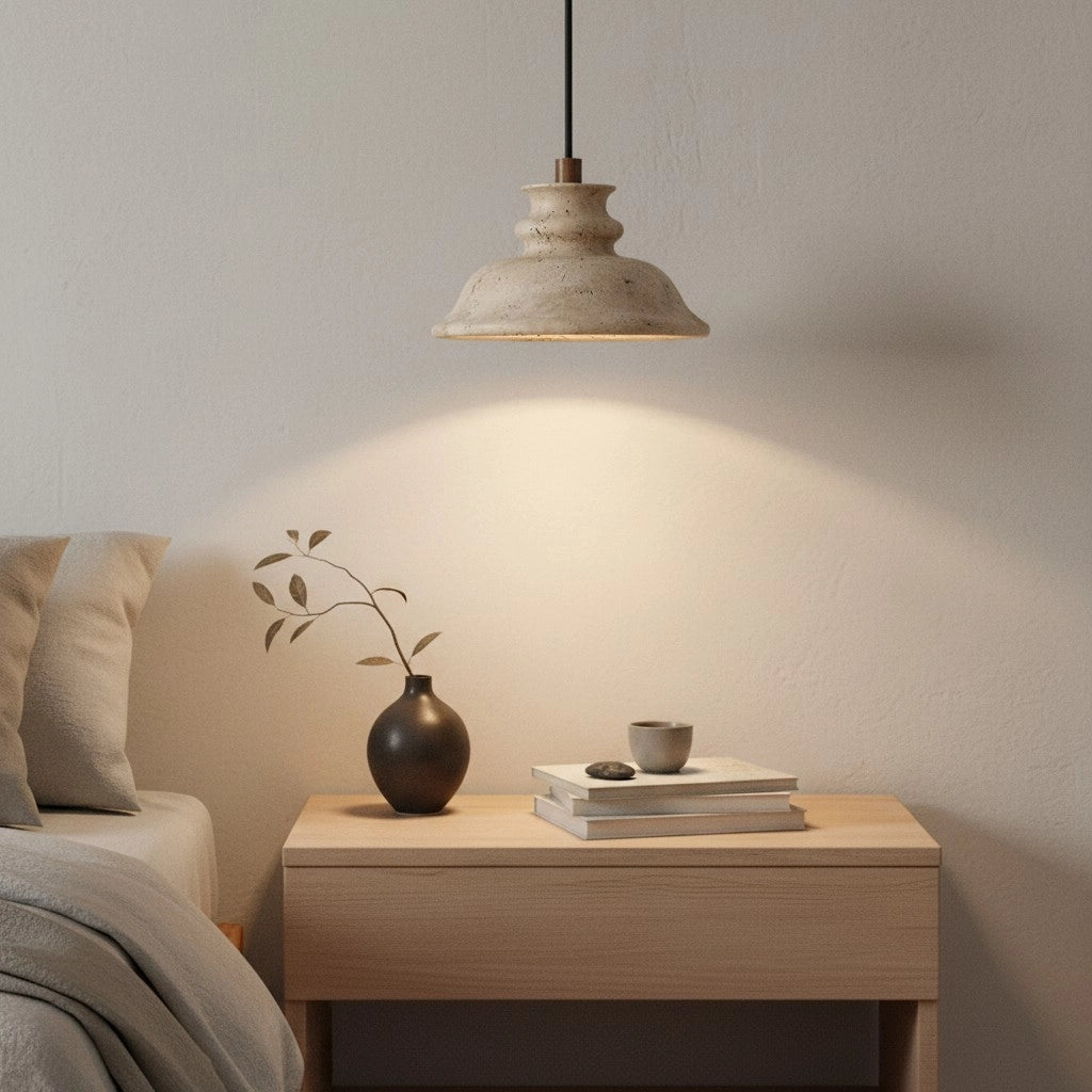 Maja Wabi-Sabi Bell Travertin Pendelleuchte14.webp__PID:72687881-f676-42e2-b40b-e9976a39e037