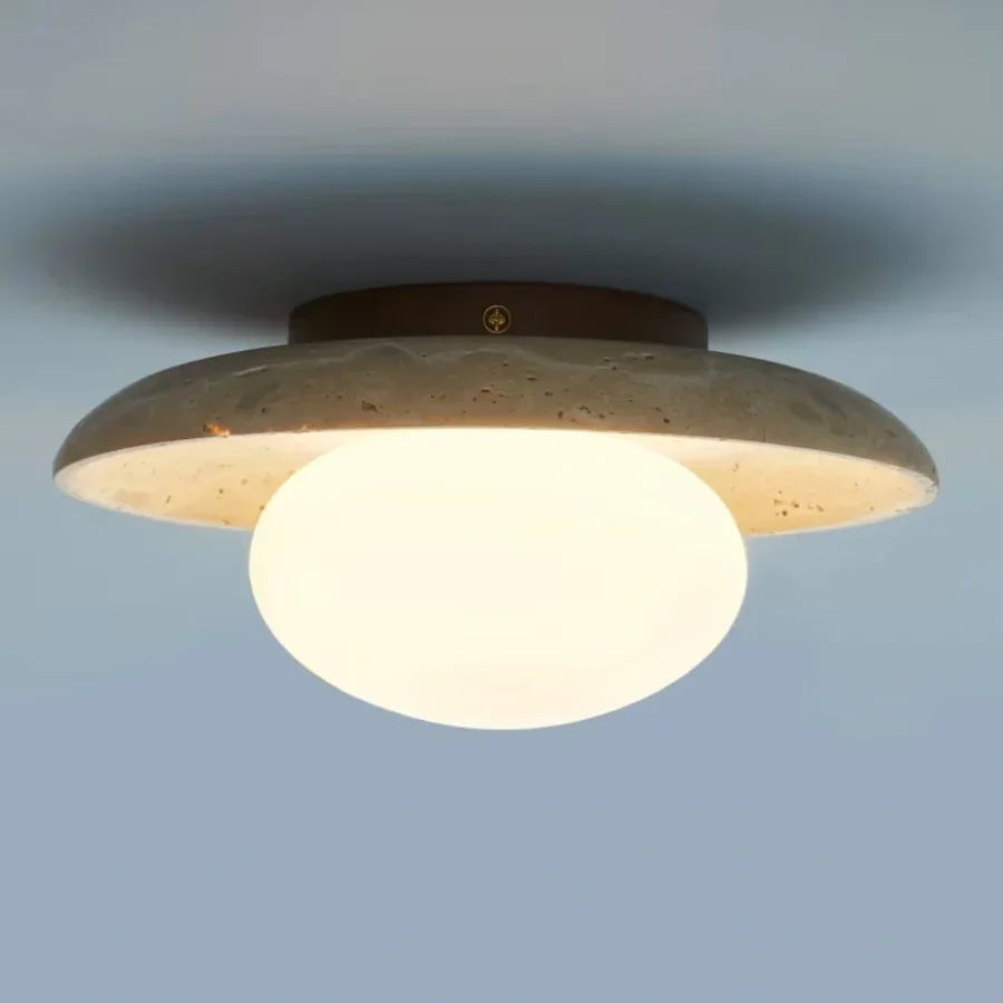 Alaey moderne runde Kuppel-Deckenleuchte aus Travertinglas on.webp__PID:deb3ae94-b483-4d16-b1ff-b34e18037c63