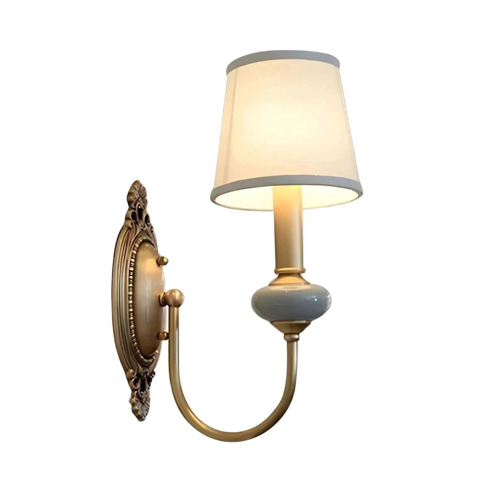 Della wall lamp detail in green and blue styling