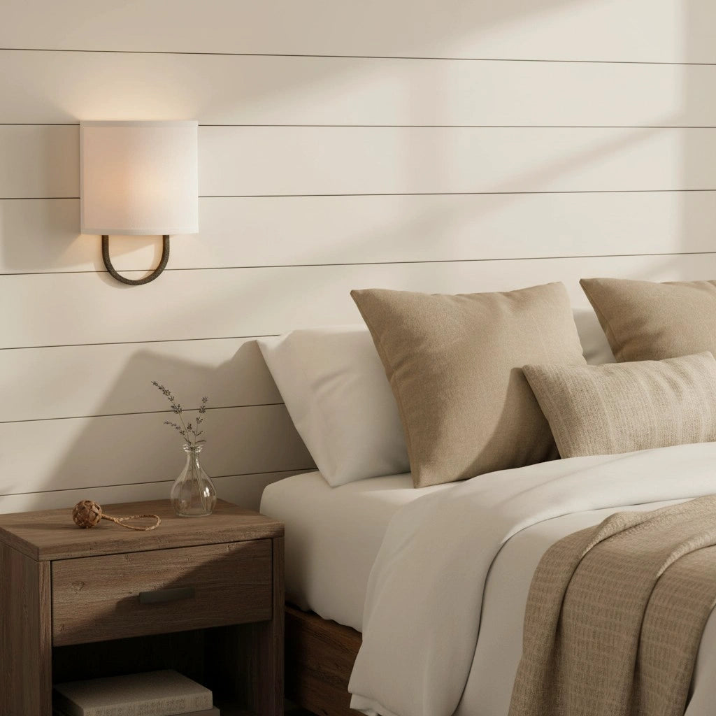 Aplique de pared de metal con pantalla de tela moderna Edena4.webp__PID:7d8eebf3-e243-4052-86ec-ee2ce242ac28