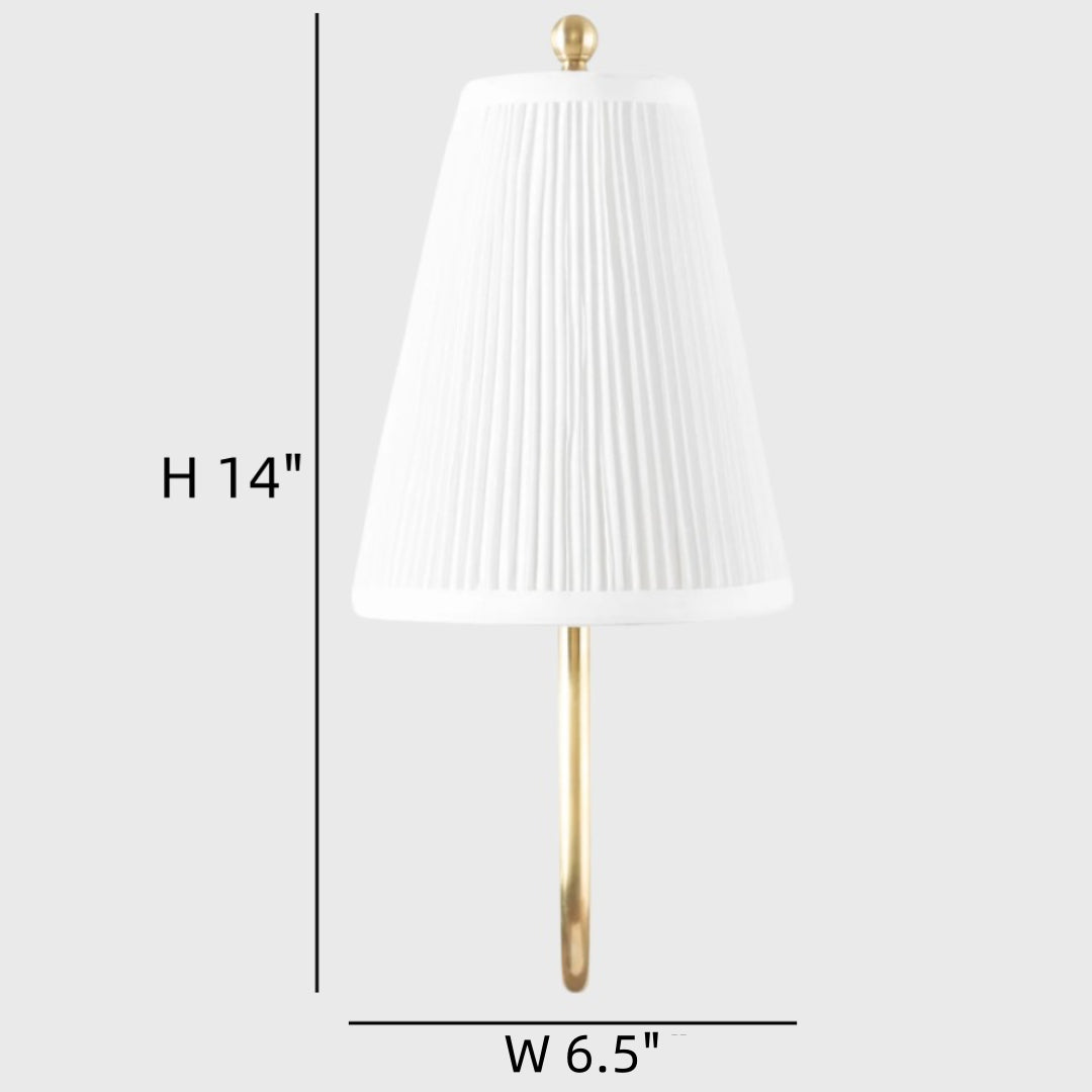 Applique da parete in lino plissettato in ottone vintage Augusta size.webp__PID:1b69cadb-d33d-40f1-bcec-6e5e10b64503