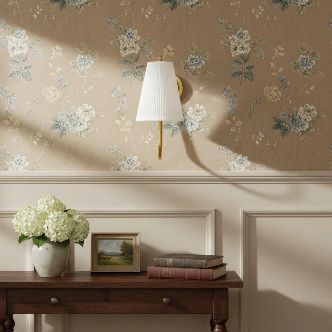 Applique da parete in lino plissettato in ottone vintage Augusta4.webp__PID:caf7abe8-b871-41c1-a92c-6c6301819afb