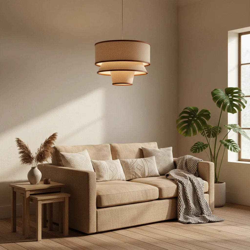 Lámpara colgante Caroline moderna de lino y madera de nogal 10.webp__PID:67edea70-edde-4e36-a475-0b20908b7e68