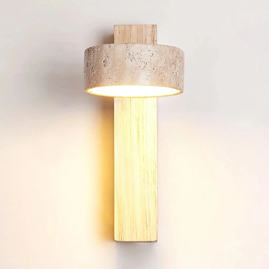 Shawna Wabi Sabi Lampada da parete a LED in travertino naturale wood.webp__PID:ec42b4f1-4c7c-4bc9-aa92-20ab452f4db6