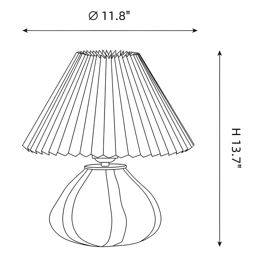 Lampada da tavolo in vetro tessuto plissettato Sylara Mid Centurycc.webp__PID:99e4f766-d2ee-461d-b758-ad42e65b99f5