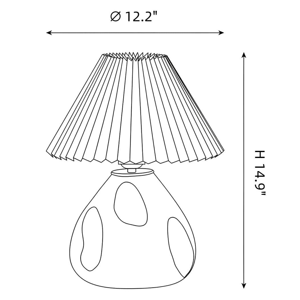 Lampada da tavolo in vetro tessuto plissettato Sylara Mid Centuryqt4.webp__PID:2f486fea-a9a4-4611-b2e5-017a064b2769