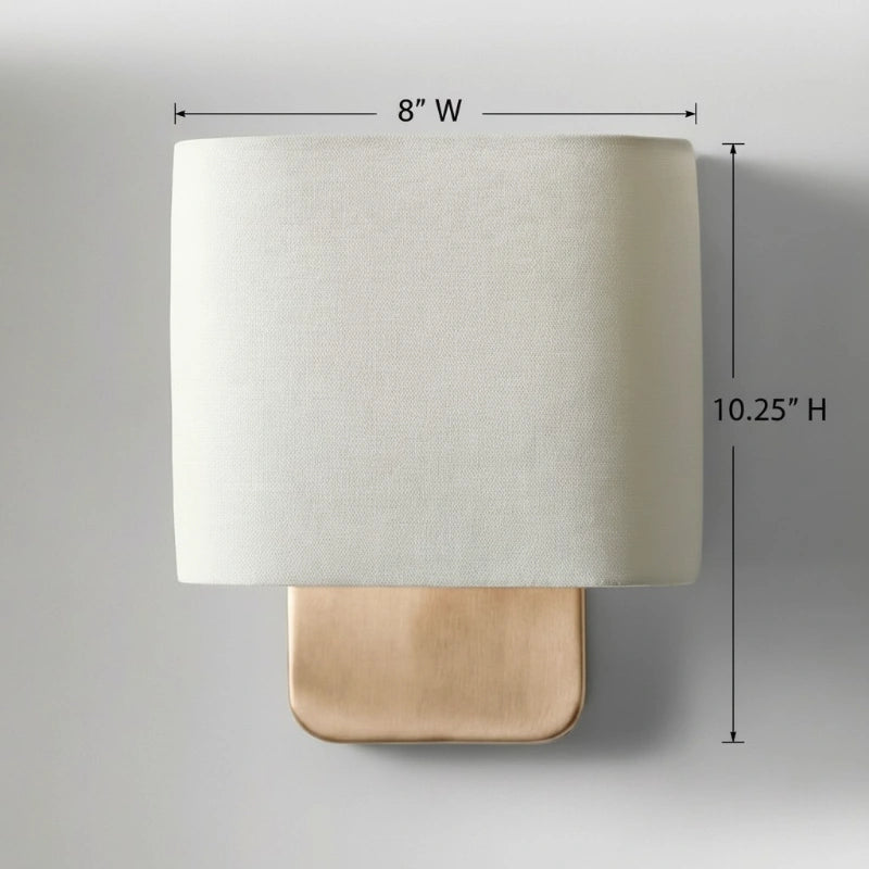 Graphique des dimensions de l'applique murale Maris indiquant une largeur de 8 pouces et une hauteur de 10,25 pouces.