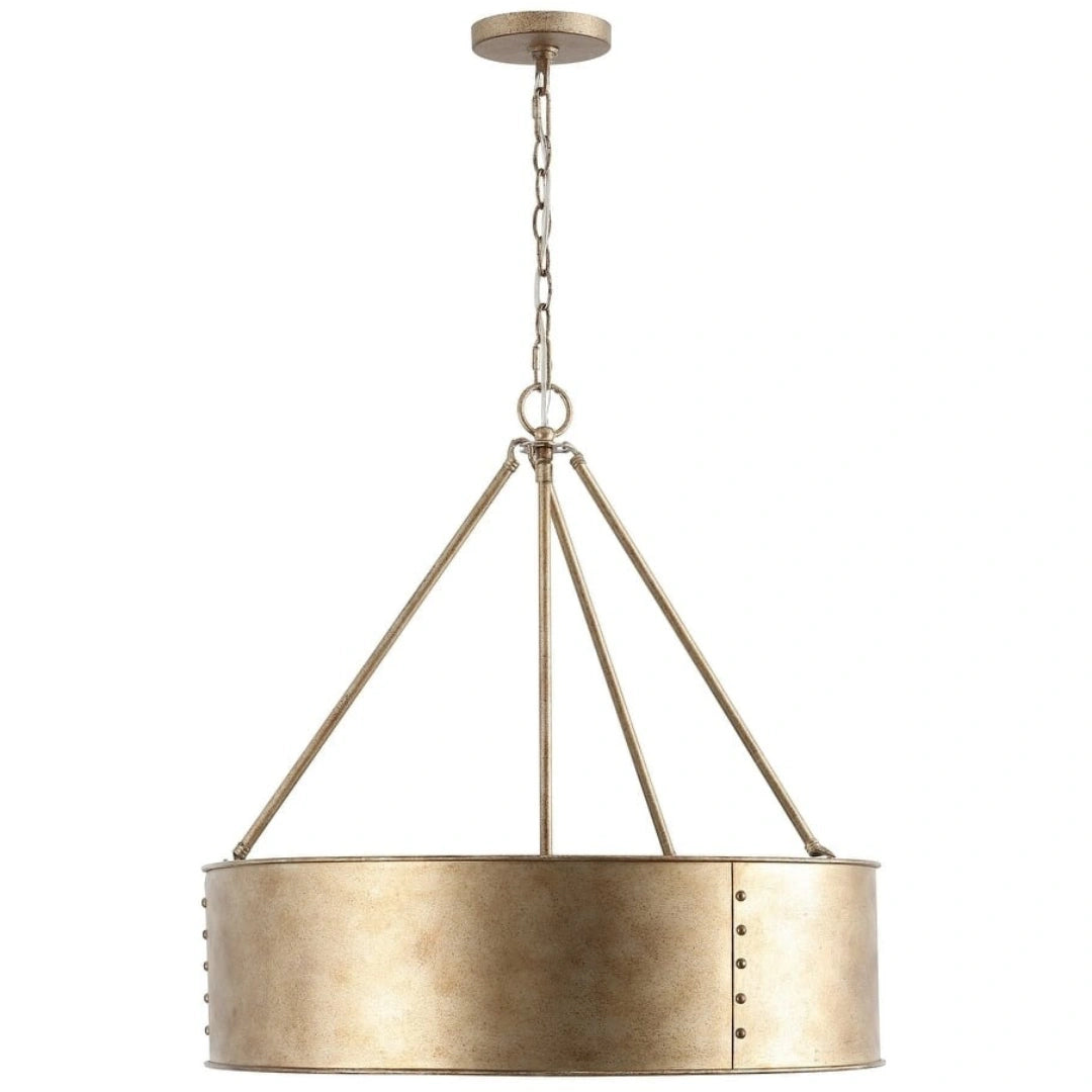 Lámpara colgante de tambor de metal industrial Baxter gold.webp__PID:67022f41-a5da-4973-9ad9-868cd51b78cc