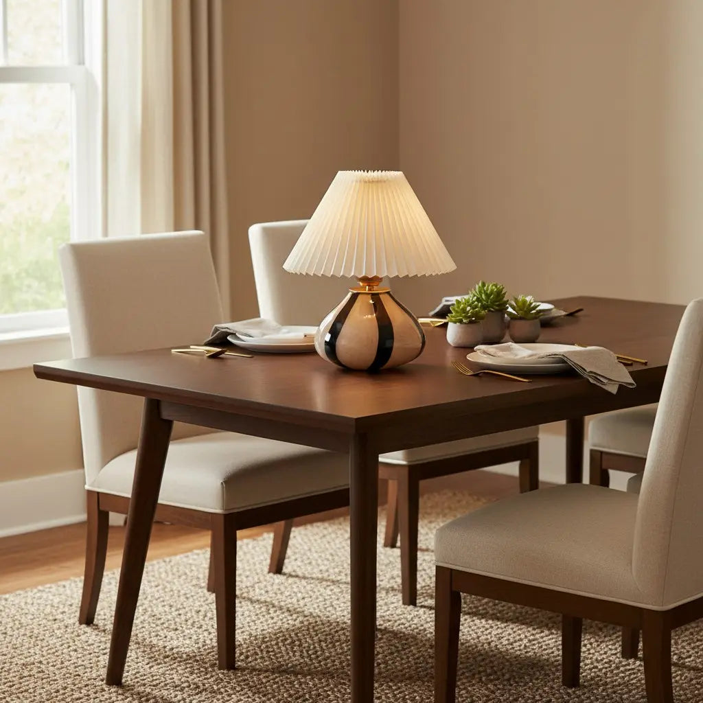 Lampada da tavolo in vetro tessuto plissettato Sylara Mid Century11.webp__PID:e5017a06-4b27-49f1-9f42-bc99e4f766d2
