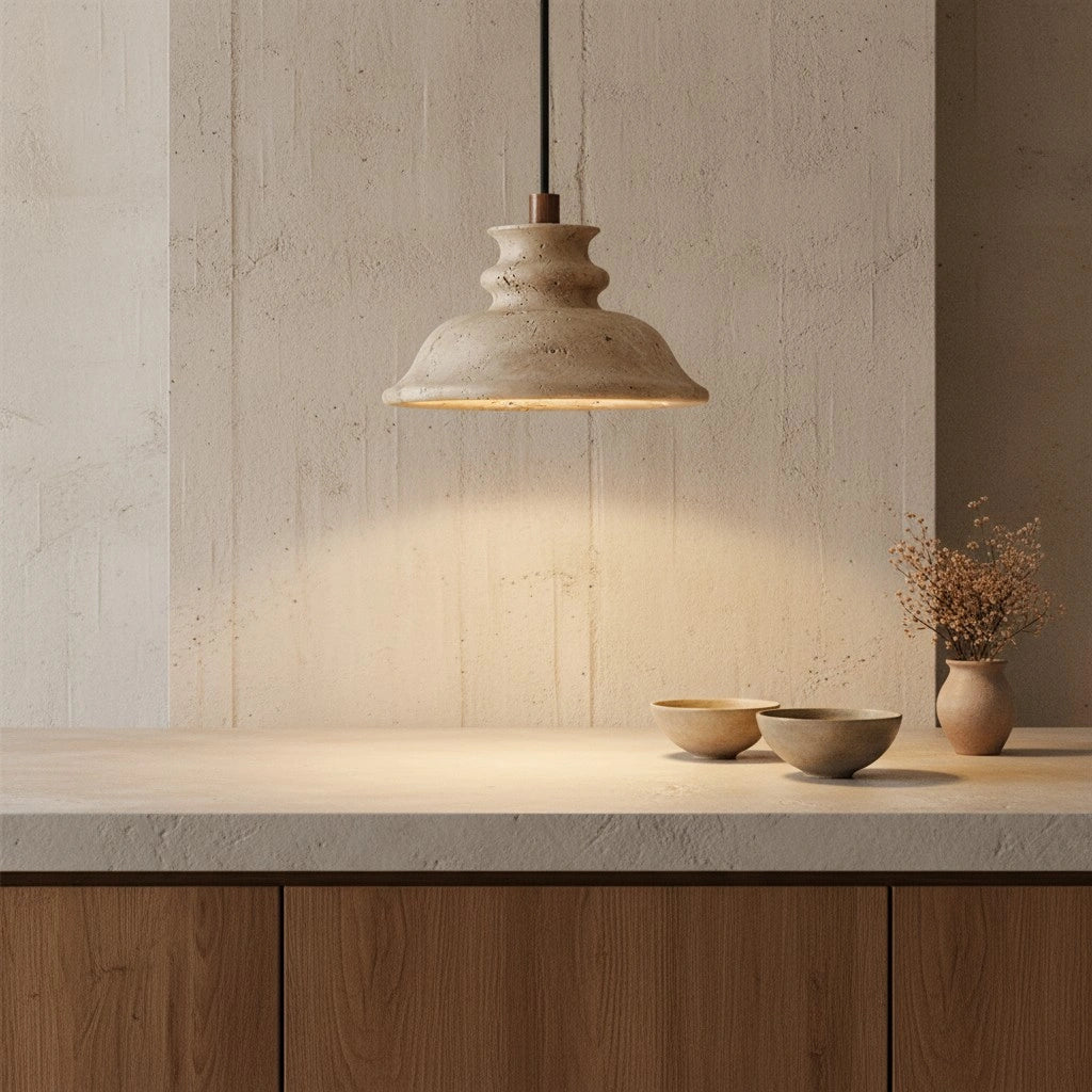 Maja Wabi-Sabi Bell Travertin Pendelleuchte8.webp__PID:ab7b7268-7881-4676-a2e2-b40be9976a39