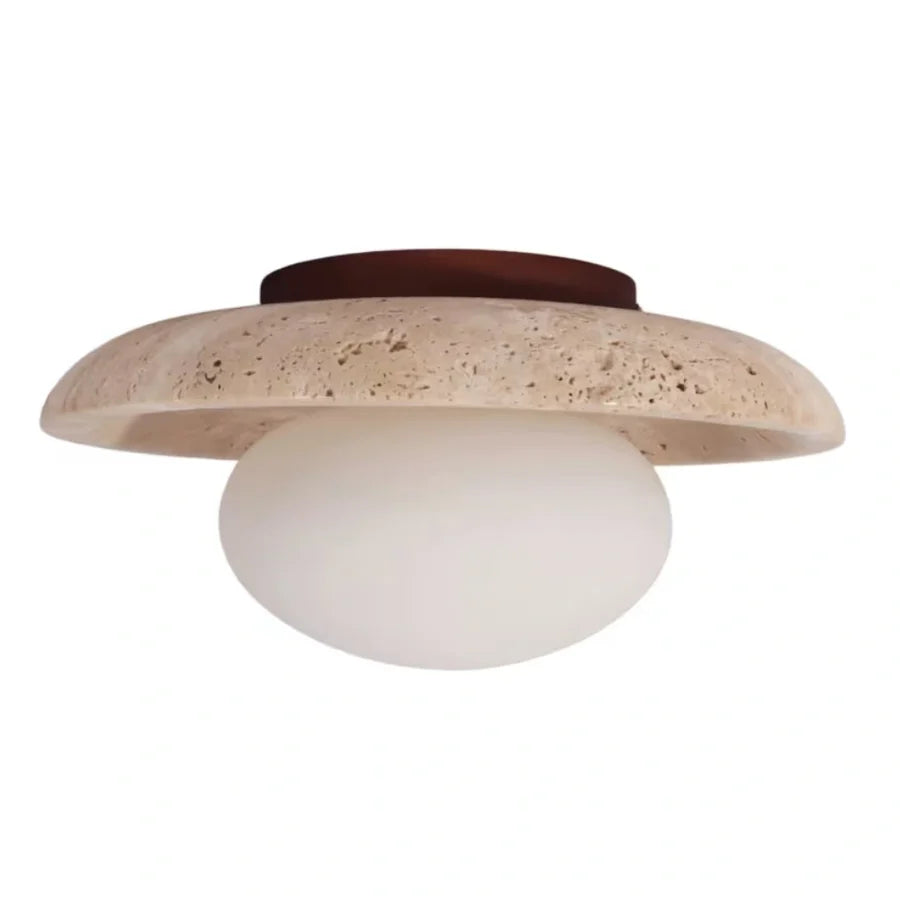 Alaey moderne runde Kuppel-Deckenleuchte aus Travertinglas sku.webp__PID:ae94b483-4d16-41ff-b34e-18037c63163e