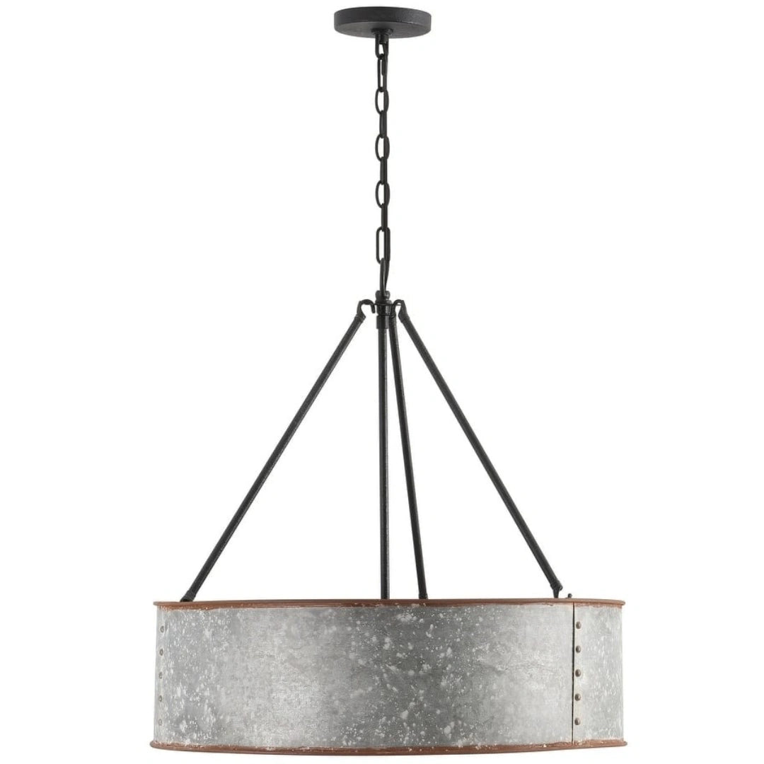 Lámpara colgante de tambor de metal industrial Baxter iron.webp__PID:5667022f-41a5-4a59-b3da-d9868cd51b78