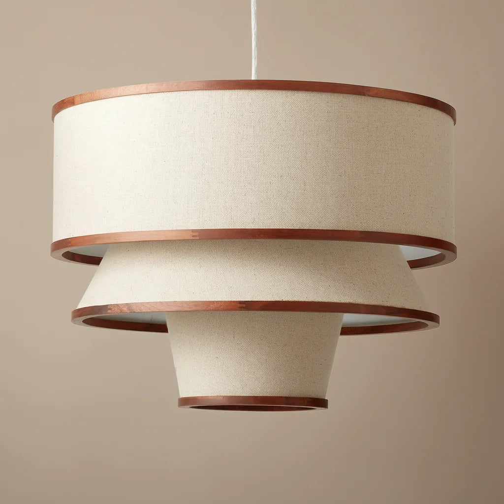 Lámpara colgante Caroline moderna de lino y madera de nogal 3.webp__PID:98a8b558-3bfd-41bd-a7ed-ea70edde3e36