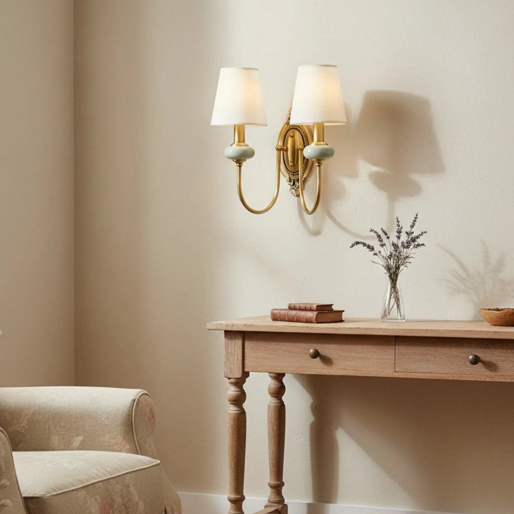 Della wall lamp in living room setting