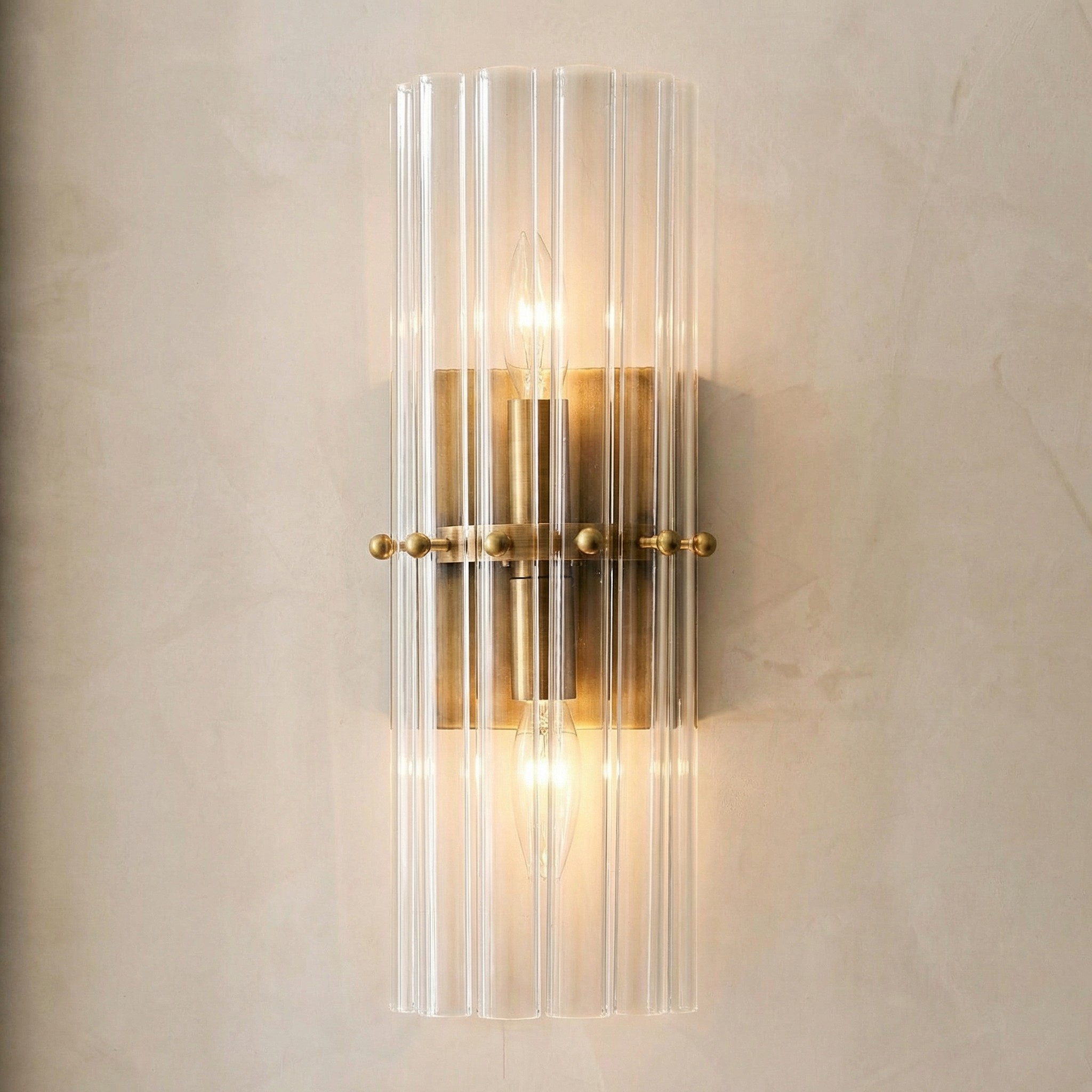 Vintage Luxury Ribbed Crystal Wall Lamp