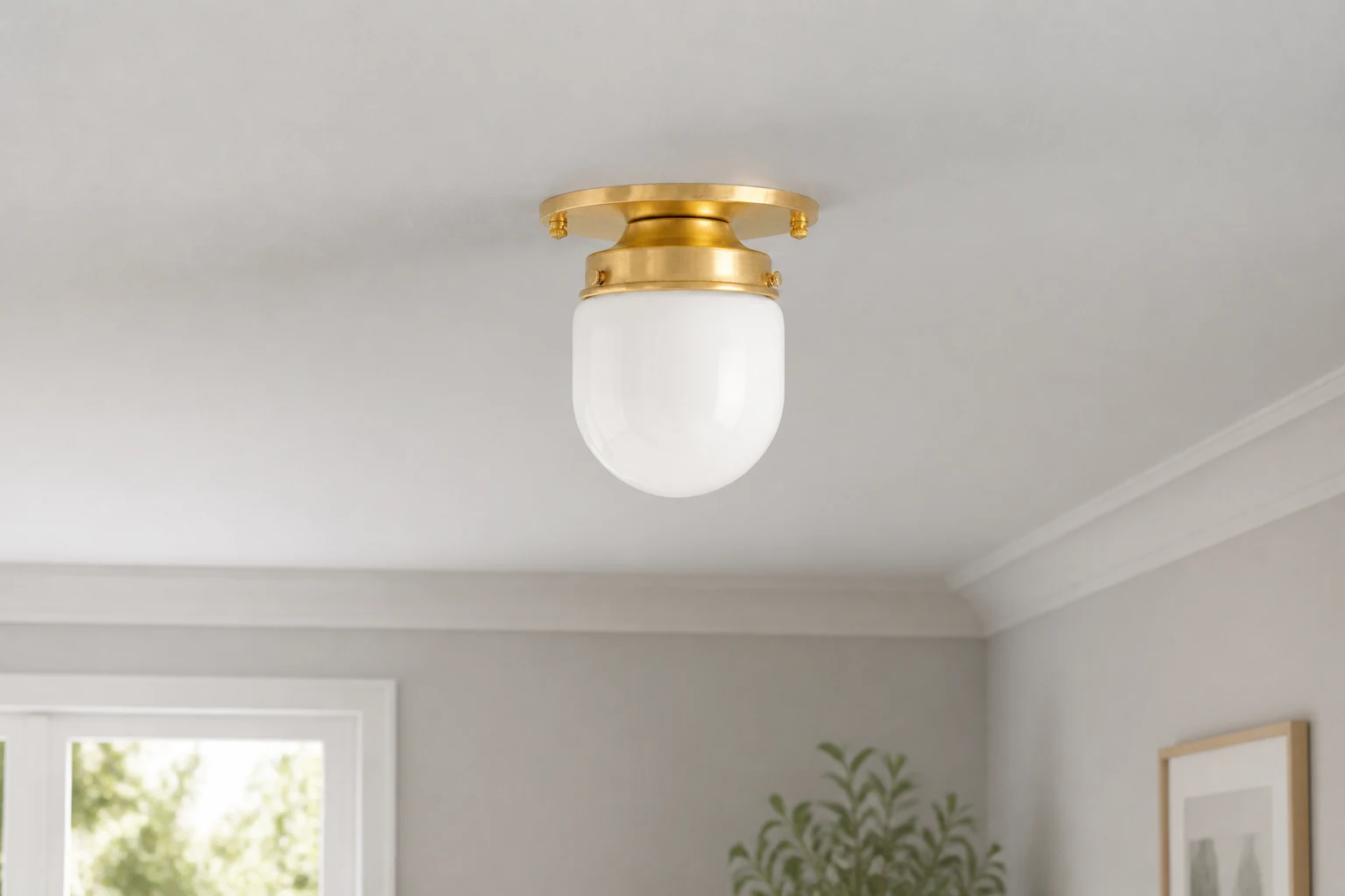 Lámpara de techo modelo 9535 en una escena de una habitación de estilo de vida.