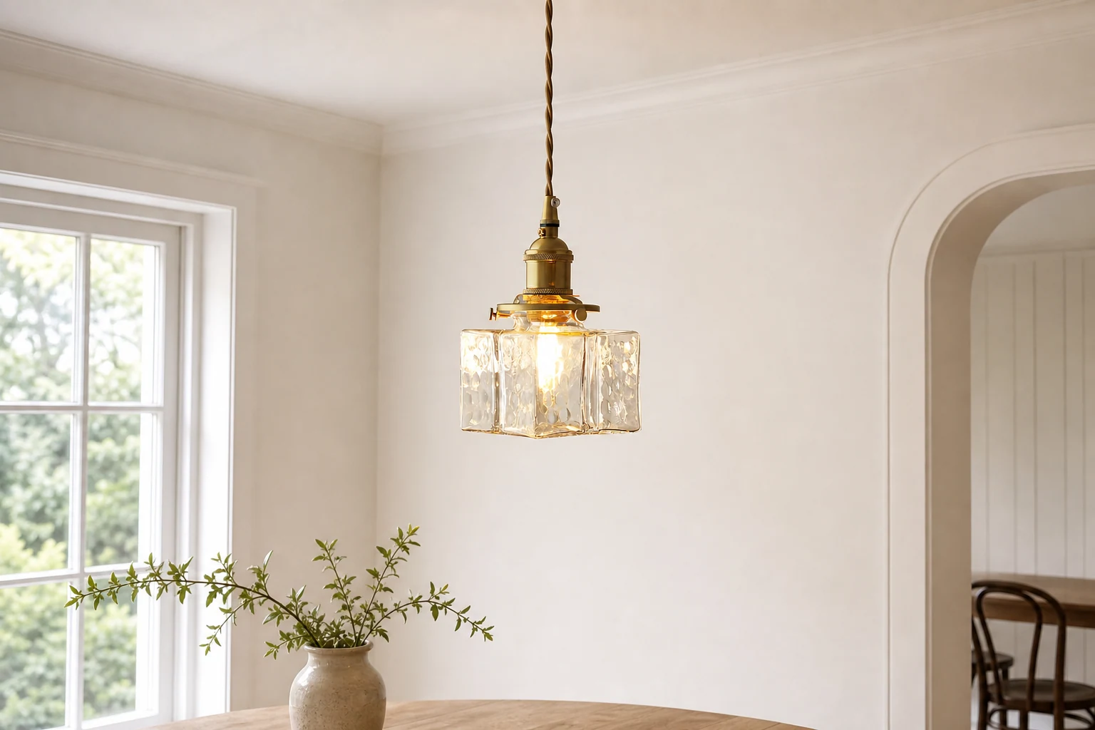 Jewel Glass Brass Pendelleuchte Szenenansicht 1