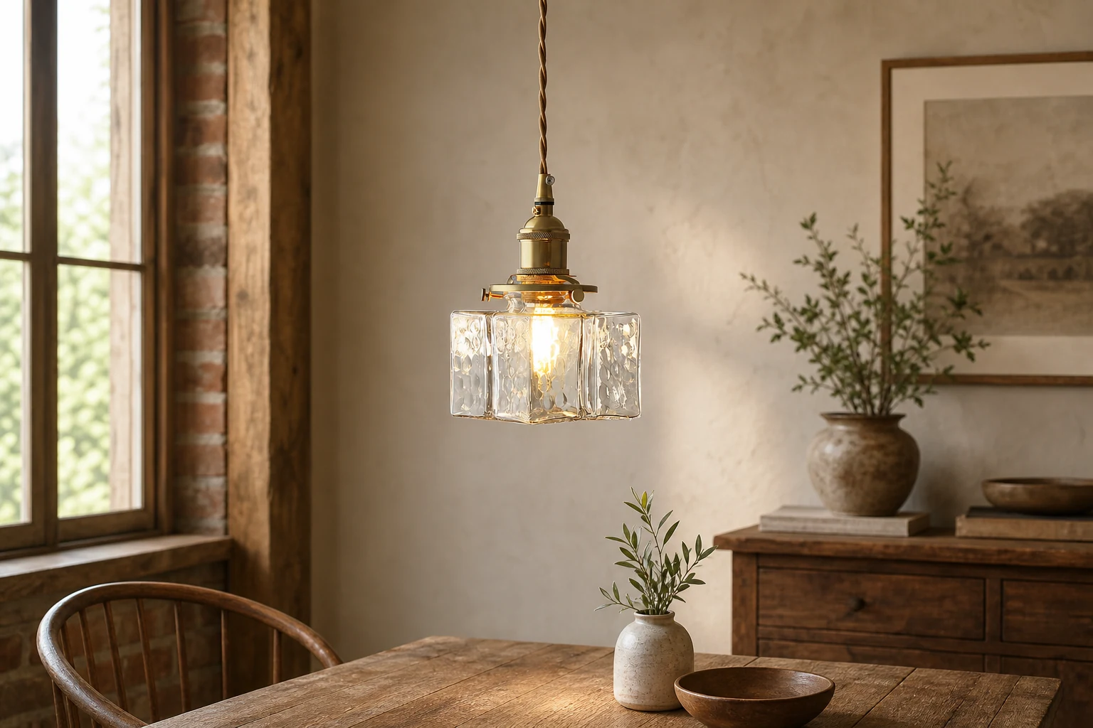 Jewel Glass Brass Pendelleuchte, Ansicht 4