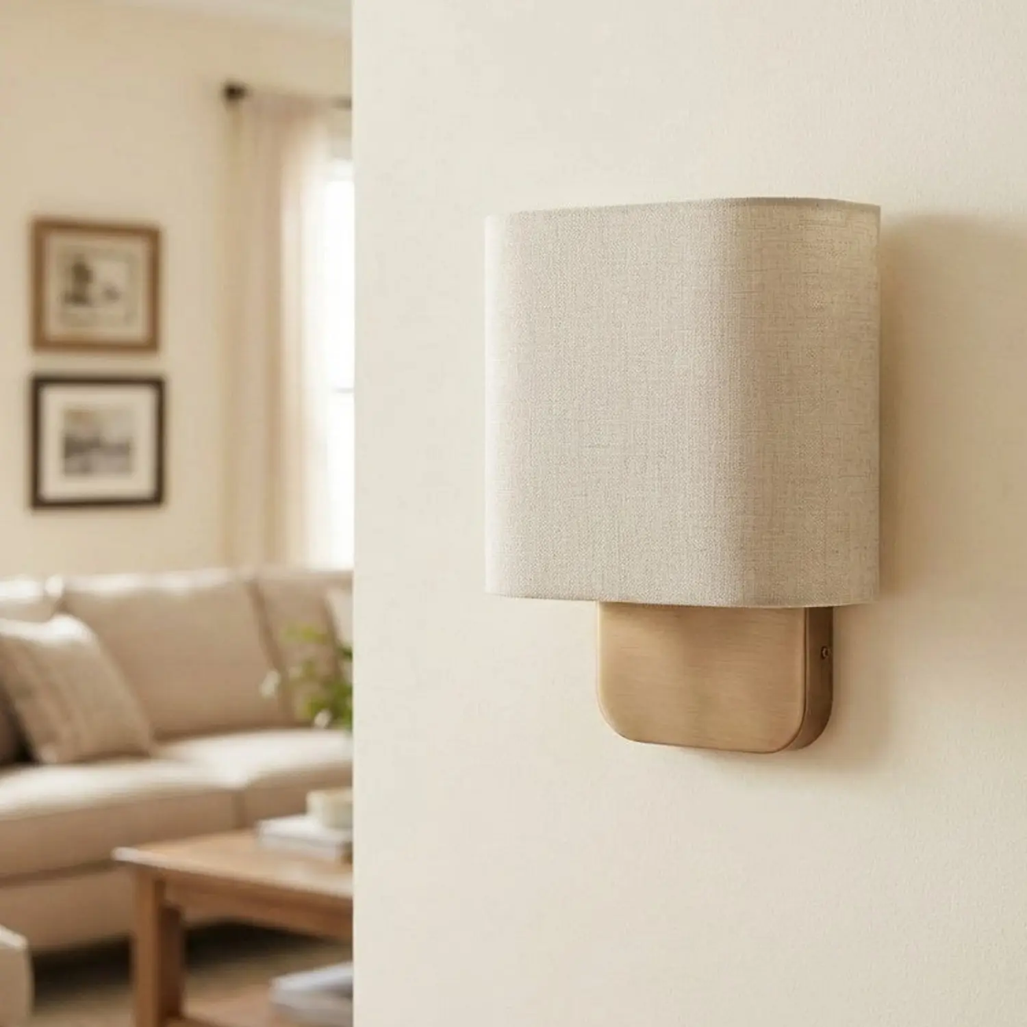 Maris Modern Linen Shade Metal Wall Sconce