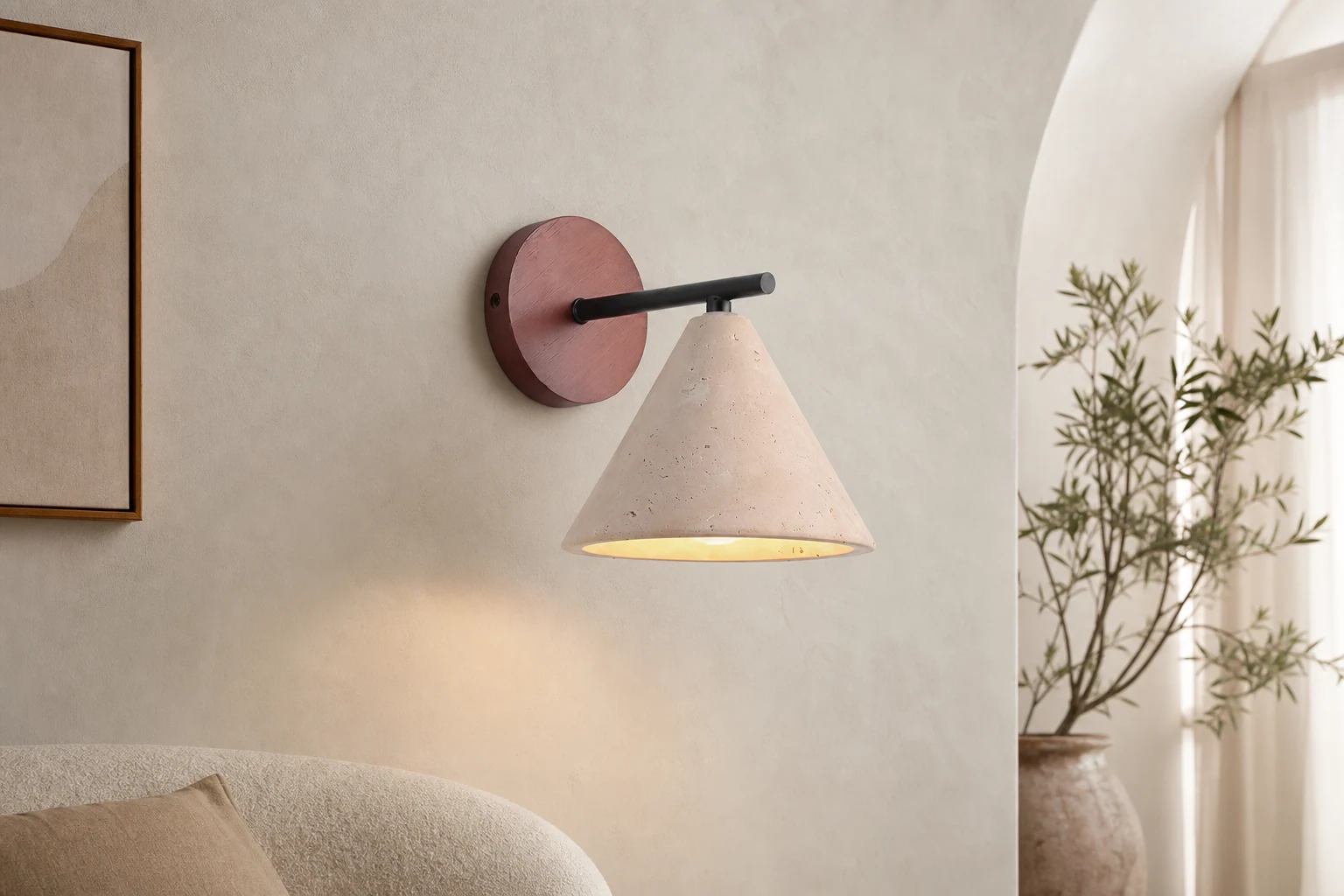Finley Wandleuchte in einem Raum mit warmem Wandlicht