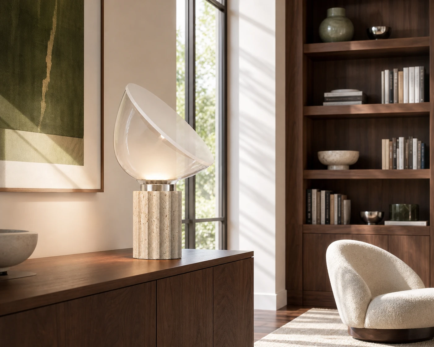 Large Soline lamp in a study